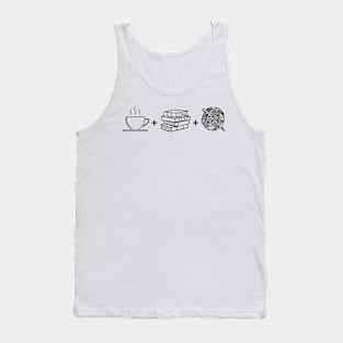 Coffee, Books & Crochet - light background Tank Top